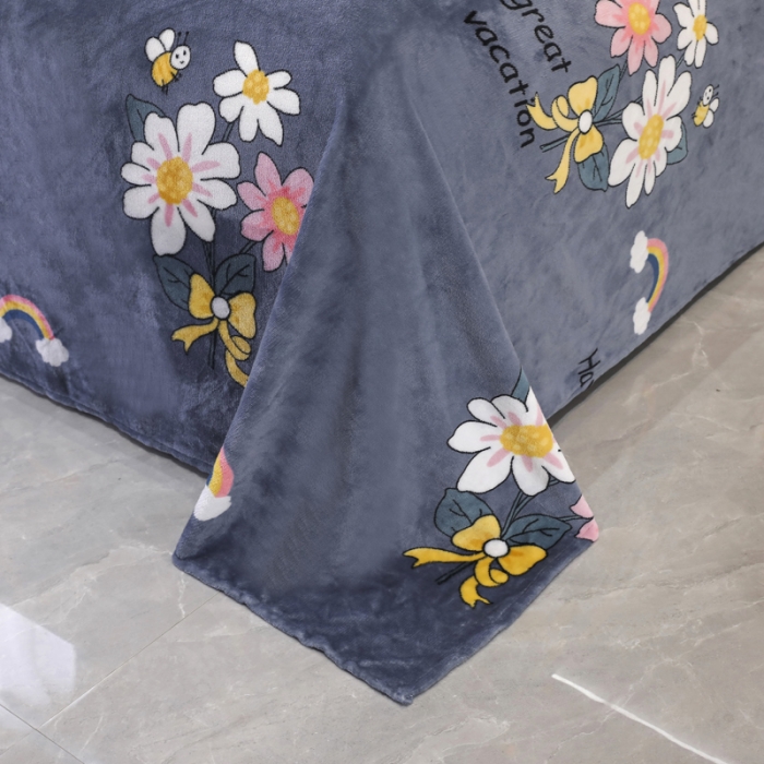 91家纺网 家纺一手货源 找家纺 情煊家纺 2021新款牛奶绒四件套 花开朵朵