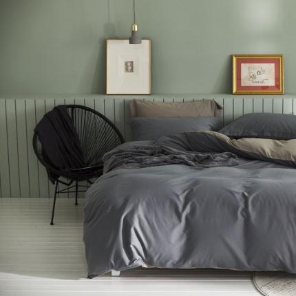 91家纺网 家纺一手货源 找家纺 涞澳 2021新款50磨绒双拼四件套 灰卡