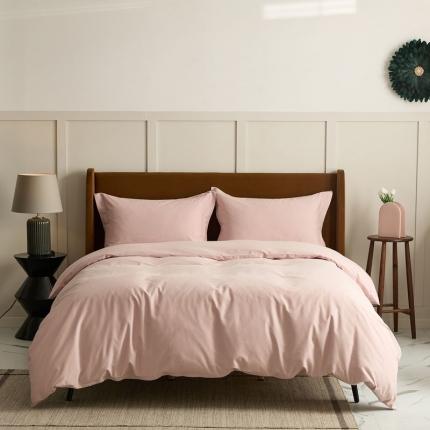 91家纺网 家纺一手货源 找家纺 涞澳 2021新款50磨绒纯色四件套风格一 夹心粉