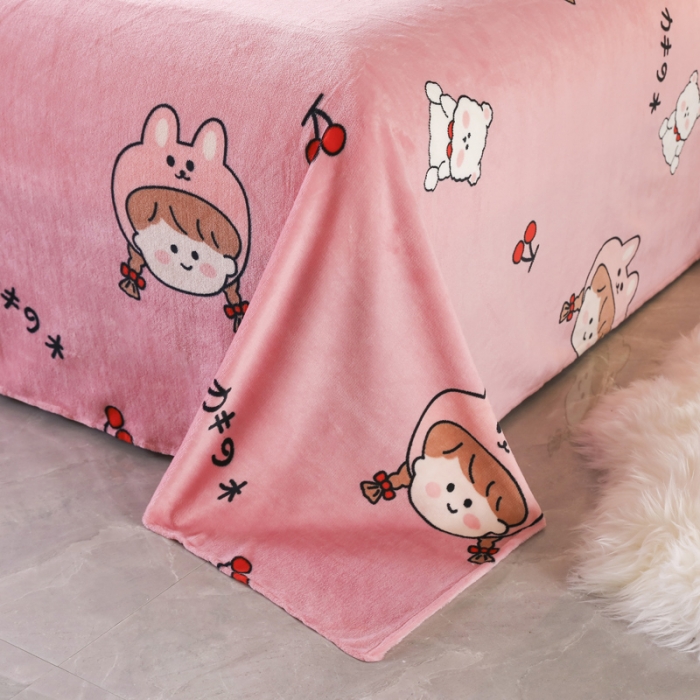 91家纺网 家纺一手货源 找家纺 情煊家纺 2021新款牛奶绒四件套 元气少女