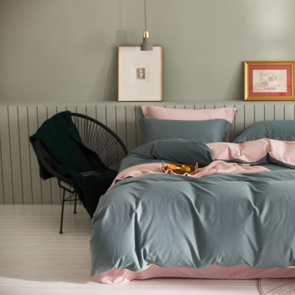 涞澳 2021新款50磨绒双拼四件套 青粉