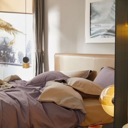 91家纺网 家纺一手货源 找家纺 涞澳 2021新款50磨绒双拼四件套 青紫灰