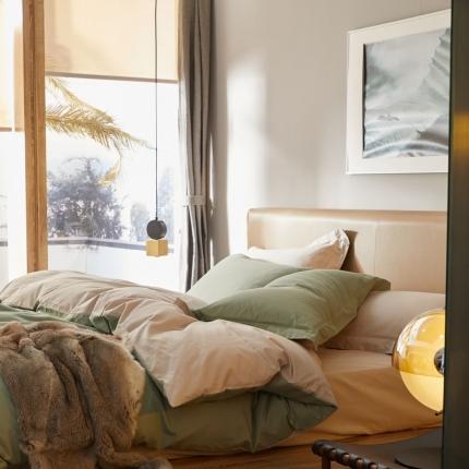 涞澳 2021新款50磨绒双拼四件套 澡绿灰