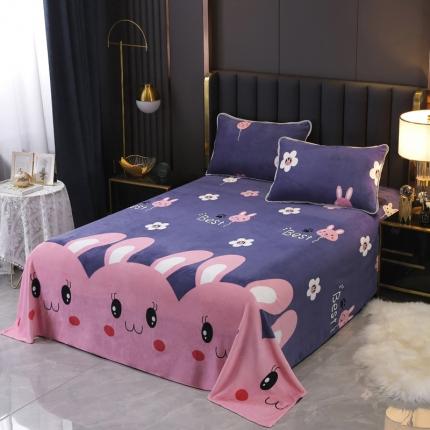 91家纺网 家纺一手货源 找家纺 情煊家纺 2021新款牛奶绒被单 大耳兔兔