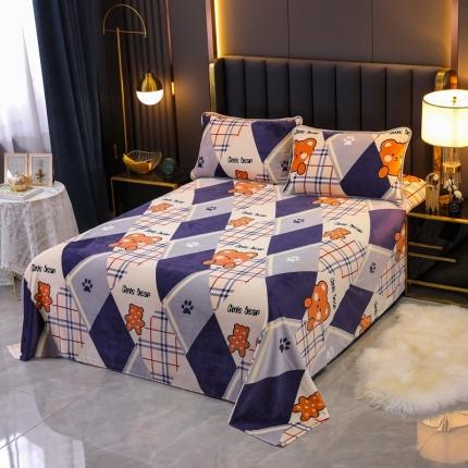 91家纺网 家纺一手货源 找家纺 情煊家纺 2021新款牛奶绒被单 可爱熊