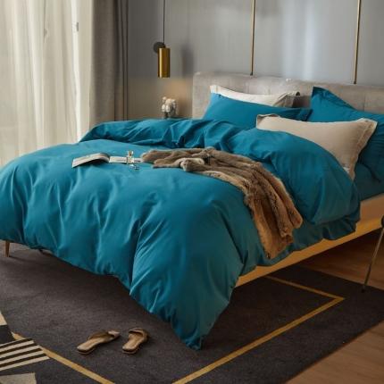 涞澳 2021新款50磨绒纯色四件套风格二 湖青