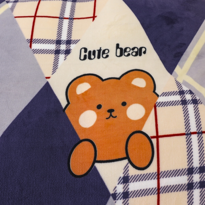 91家纺网 家纺一手货源 找家纺 情煊家纺 2021新款牛奶绒被单 可爱熊