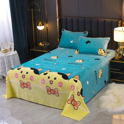 91家纺网 家纺一手货源 找家纺 情煊家纺 2021新款牛奶绒被单 牛气冲天