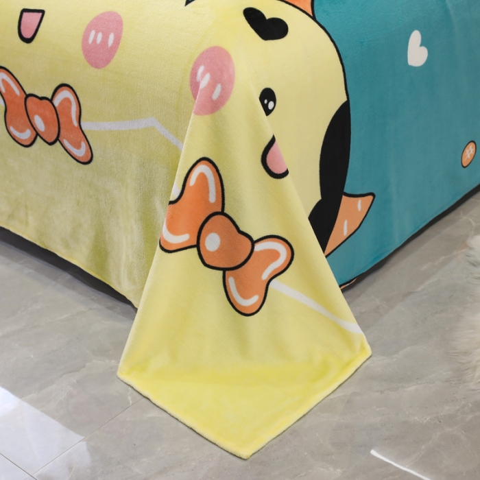 91家纺网 家纺一手货源 找家纺 情煊家纺 2021新款牛奶绒被单 牛气冲天