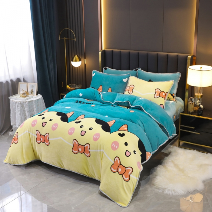 91家纺网 家纺一手货源 找家纺 情煊家纺 2021新款牛奶绒被单 牛气冲天