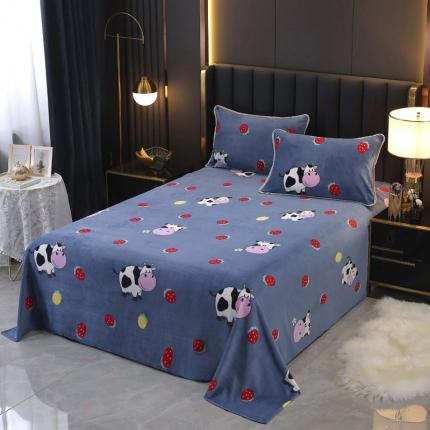 91家纺网 家纺一手货源 找家纺 情煊家纺 2021新款牛奶绒被单 甜蜜农场