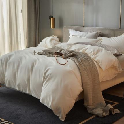 91家纺网 家纺一手货源 找家纺 涞澳 2021新款50磨绒纯色四件套风格二 雪白