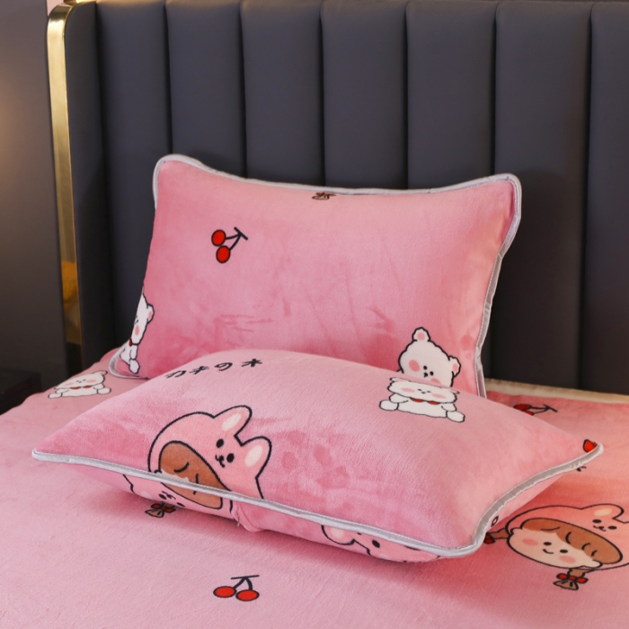 91家纺网 家纺一手货源 找家纺 情煊家纺 2021新款牛奶绒被单 元气少女