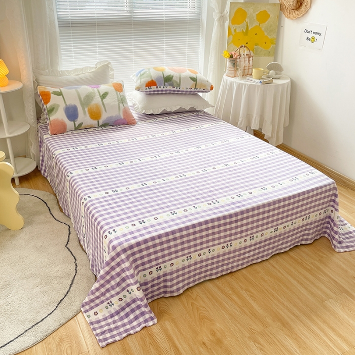 91家纺网 家纺一手货源 找家纺 安哆啦 2021新款220g牛奶绒简约款四件套 彩色郁金香