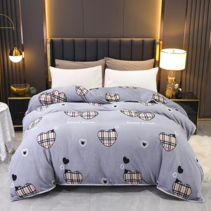 91家纺网 家纺一手货源 找家纺 情煊家纺 2021新款牛奶绒单被套 爱心宝丽