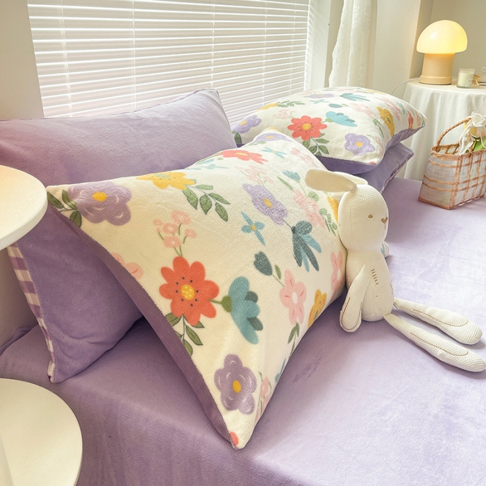 91家纺网 家纺一手货源 找家纺 安哆啦 2021新款220g牛奶绒简约款四件套 蝶恋花