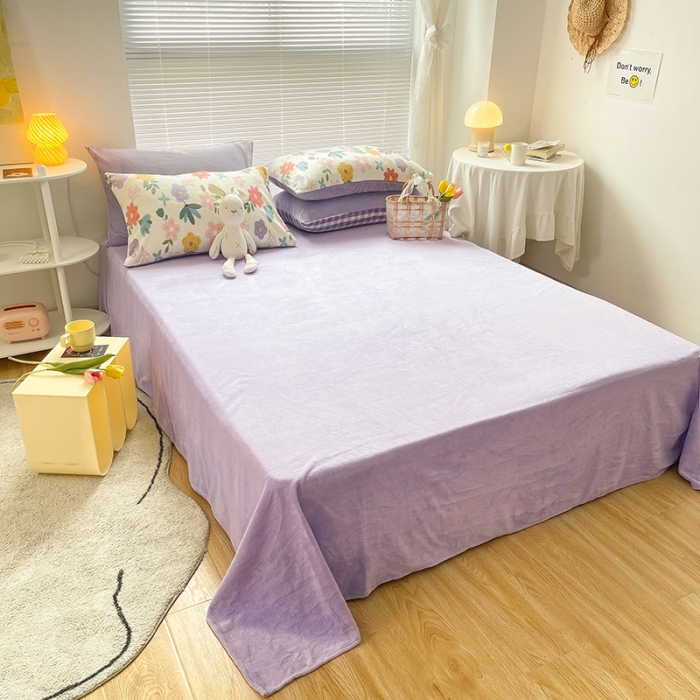 91家纺网 家纺一手货源 找家纺 安哆啦 2021新款220g牛奶绒简约款四件套 蝶恋花