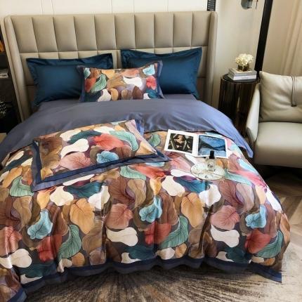 91家纺网 家纺一手货源 找家纺 涞澳 2021新款100支数码印花四件套 斑斓