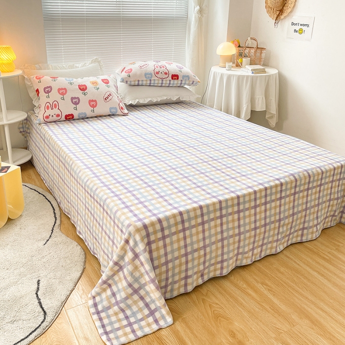 91家纺网 家纺一手货源 找家纺 安哆啦 2021新款220g牛奶绒简约款四件套 花中兔