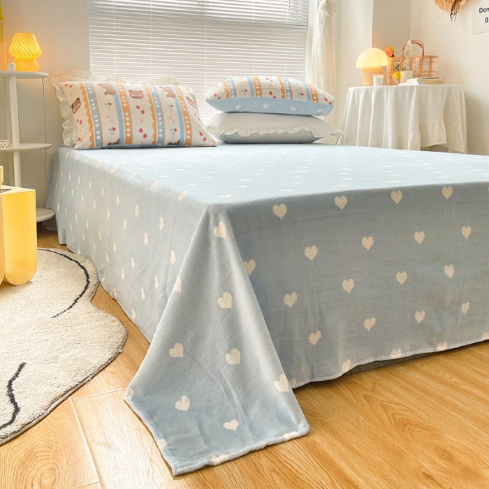 91家纺网 家纺一手货源 找家纺 安哆啦 2021新款220g牛奶绒简约款四件套 可爱熊