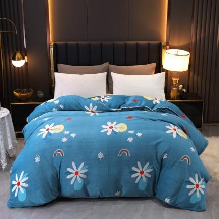 91家纺网 家纺一手货源 找家纺 情煊家纺 2021新款牛奶绒单被套 炫彩