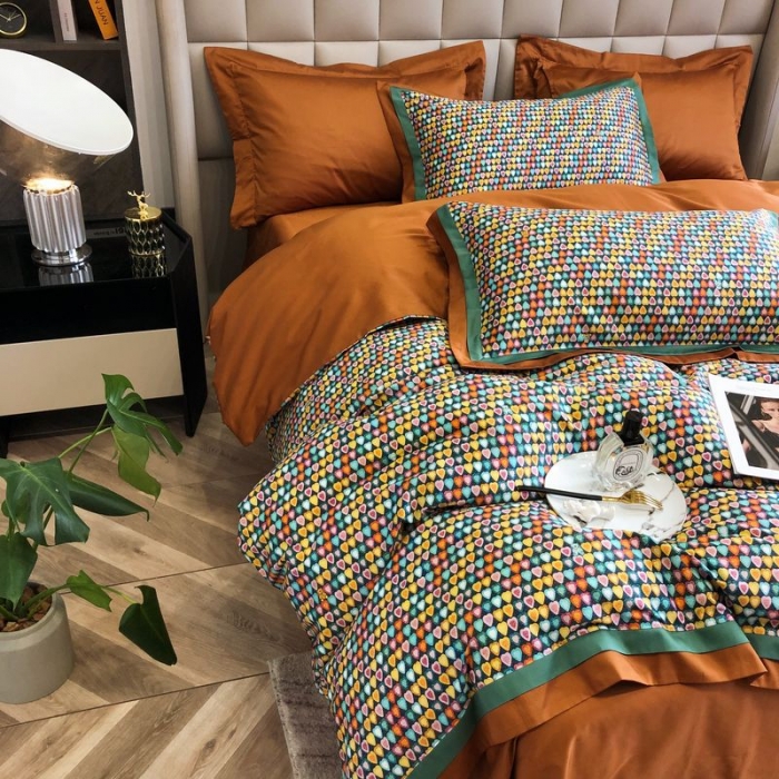 91家纺网 家纺一手货源 找家纺 涞澳 2021新款100支数码印花四件套 恋语