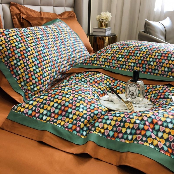 91家纺网 家纺一手货源 找家纺 涞澳 2021新款100支数码印花四件套 恋语