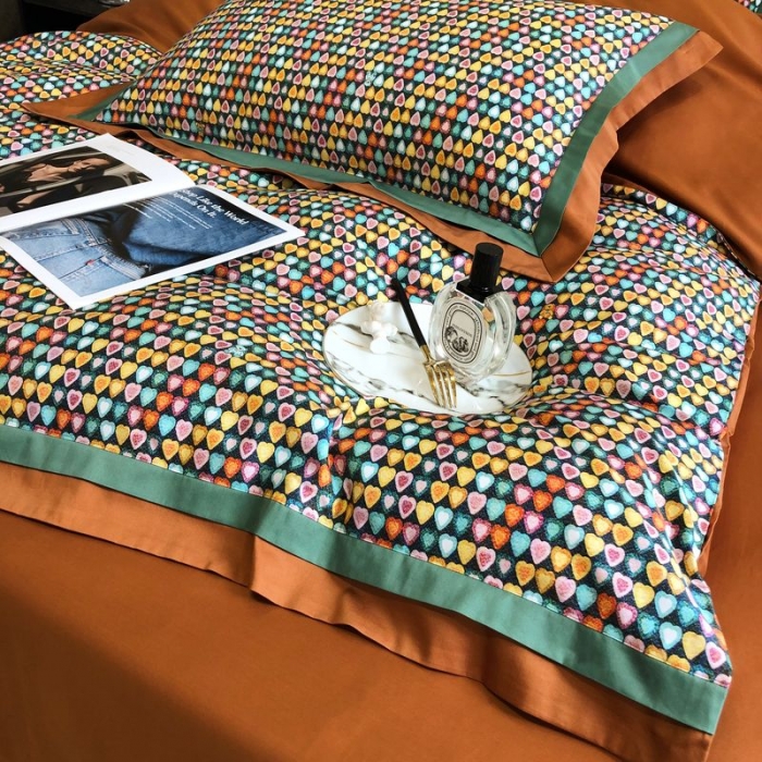 91家纺网 家纺一手货源 找家纺 涞澳 2021新款100支数码印花四件套 恋语