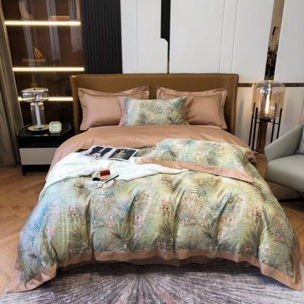 91家纺网 家纺一手货源 找家纺 涞澳 2021新款100支数码印花四件套 暮秋