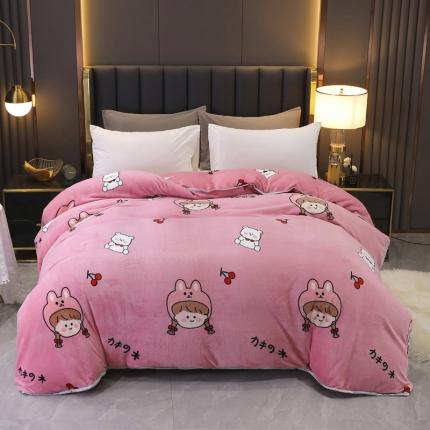 91家纺网 家纺一手货源 找家纺 情煊家纺 2021新款牛奶绒单被套 元气少女