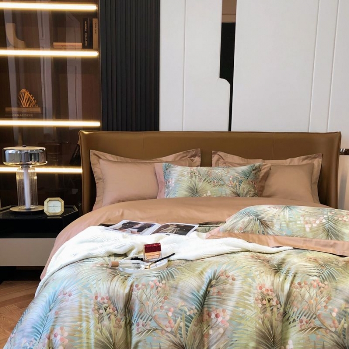 91家纺网 家纺一手货源 找家纺 涞澳 2021新款100支数码印花四件套 暮秋