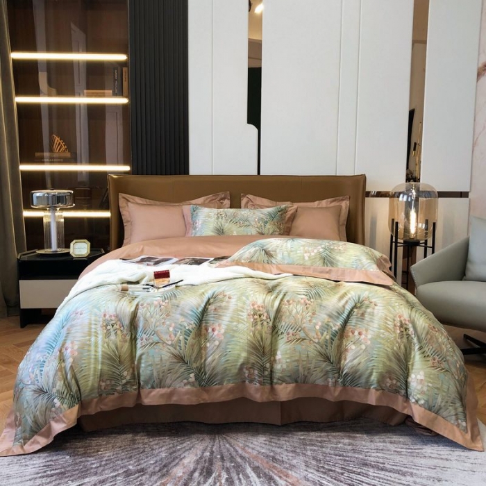 91家纺网 家纺一手货源 找家纺 涞澳 2021新款100支数码印花四件套 暮秋