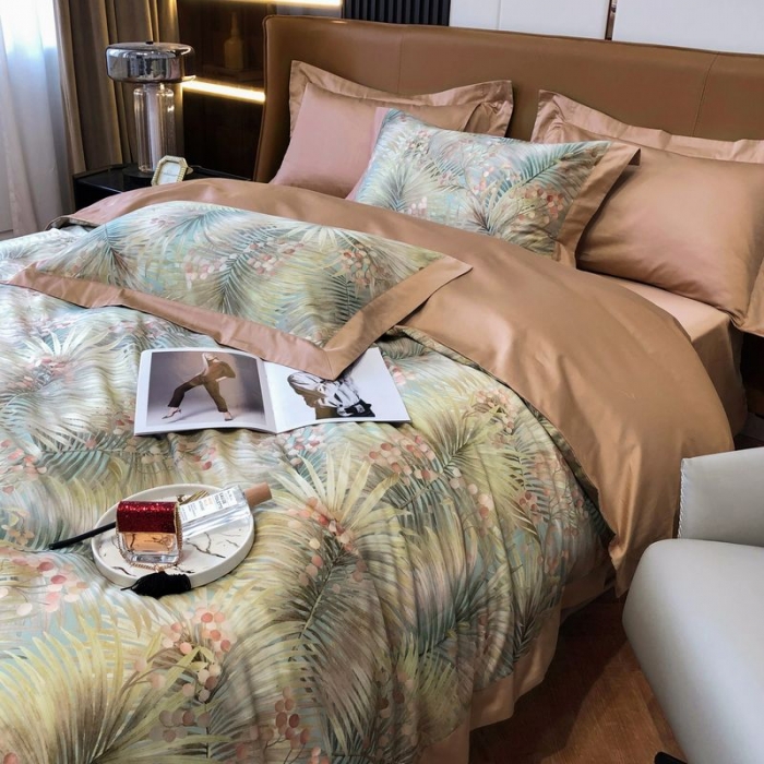 91家纺网 家纺一手货源 找家纺 涞澳 2021新款100支数码印花四件套 暮秋