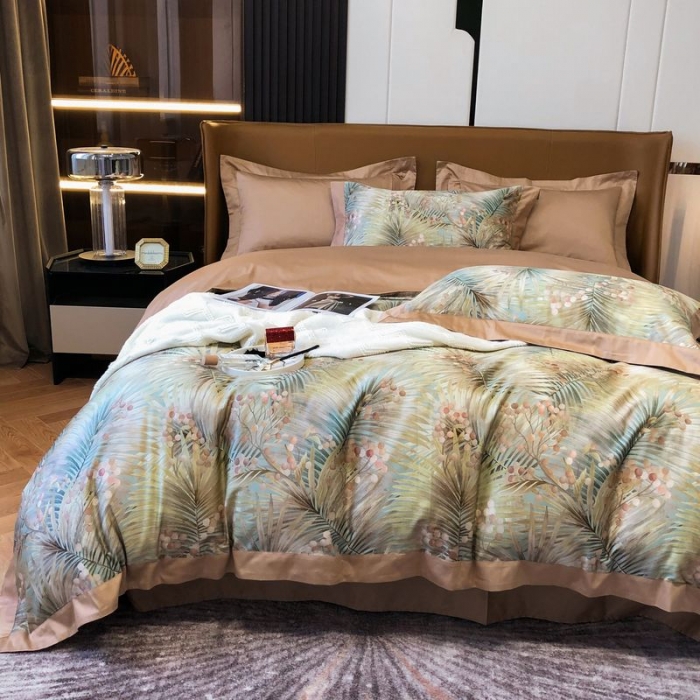 91家纺网 家纺一手货源 找家纺 涞澳 2021新款100支数码印花四件套 暮秋