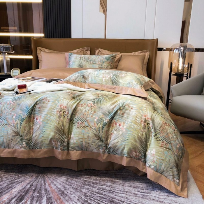 91家纺网 家纺一手货源 找家纺 涞澳 2021新款100支数码印花四件套 暮秋