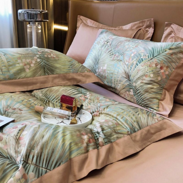 91家纺网 家纺一手货源 找家纺 涞澳 2021新款100支数码印花四件套 暮秋