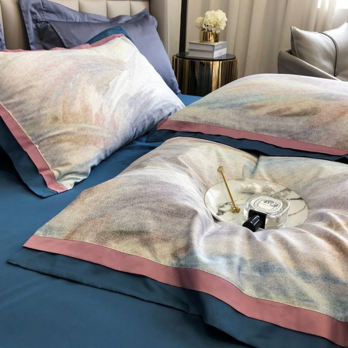 91家纺网 家纺一手货源 找家纺 涞澳 2021新款100支数码印花四件套 铅华