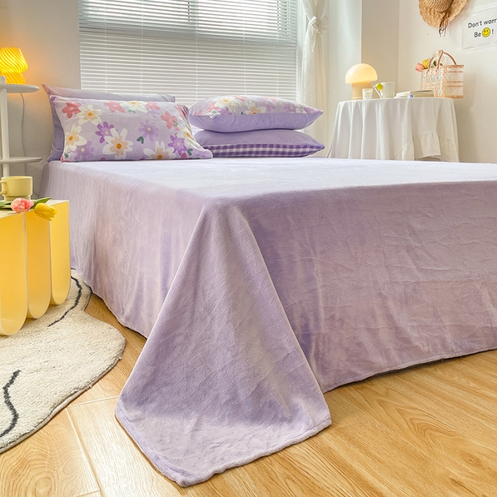 91家纺网 家纺一手货源 找家纺 安哆啦 2021新款220g牛奶绒简约款四件套 思慕