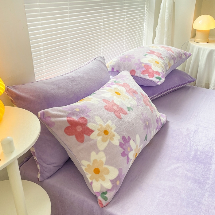 91家纺网 家纺一手货源 找家纺 安哆啦 2021新款220g牛奶绒简约款四件套 思慕