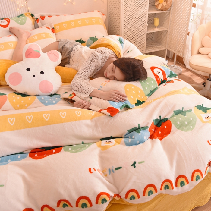 91家纺网 家纺一手货源 找家纺 眠博士 2021新款印花款多功能毛毯单被套波西莓