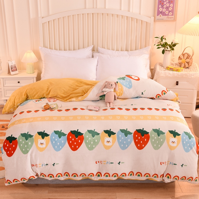 91家纺网 家纺一手货源 找家纺 眠博士 2021新款印花款多功能毛毯单被套波西莓