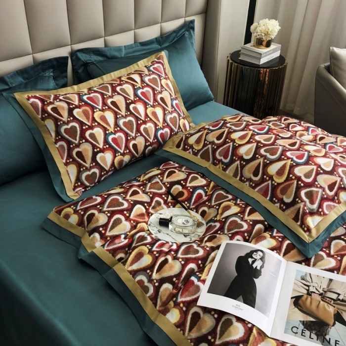 91家纺网 家纺一手货源 找家纺 涞澳 2021新款100支数码印花四件套 丘比特-红