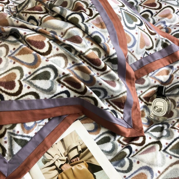 91家纺网 家纺一手货源 找家纺 涞澳 2021新款100支数码印花四件套 丘比特-桔