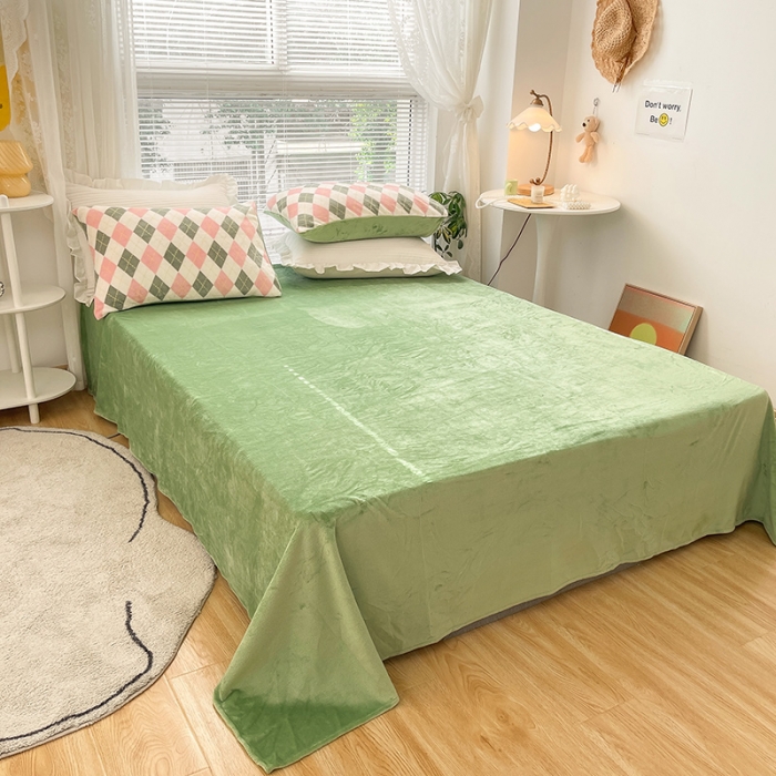 91家纺网 家纺一手货源 找家纺 安哆啦 2021新款220g牛奶绒简约款四件套 心格