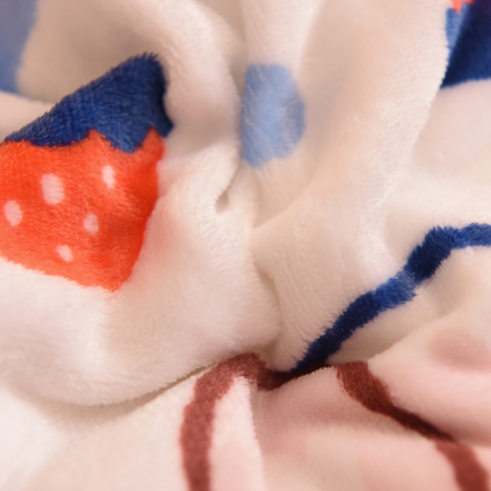 91家纺网 家纺一手货源 找家纺 眠博士 2021新款印花款多功能毛毯单被套彩条兔