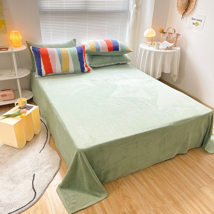 91家纺网 家纺一手货源 找家纺 安哆啦 2021新款220g牛奶绒简约款四件套 炫彩花朵