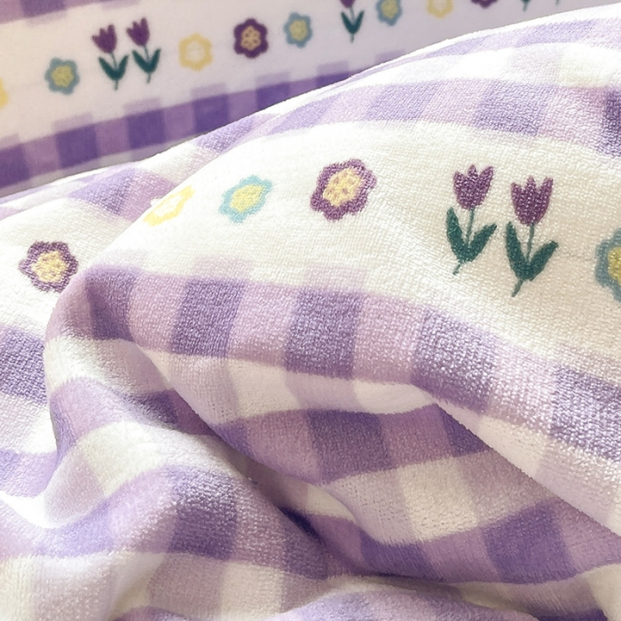 91家纺网 家纺一手货源 找家纺 安哆啦 2021新款220g牛奶绒简约款四件套 郁金香紫