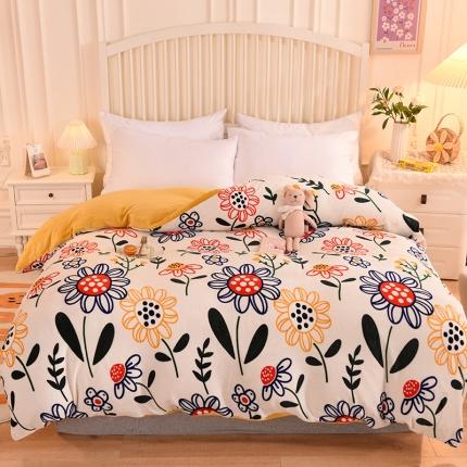 91家纺网 家纺一手货源 找家纺 眠博士 2021新款印花款多功能毛毯单被套太阳花