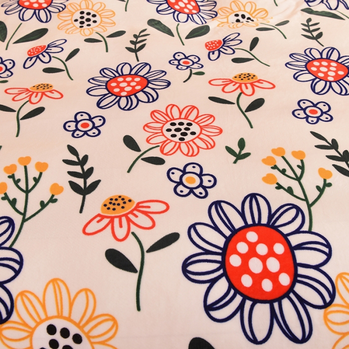 91家纺网 家纺一手货源 找家纺 眠博士 2021新款印花款多功能毛毯单被套太阳花