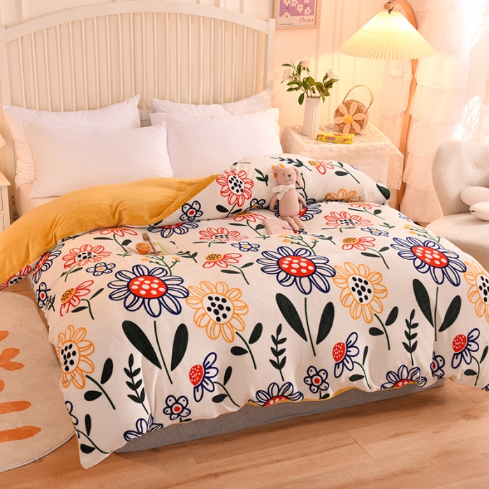 91家纺网 家纺一手货源 找家纺 眠博士 2021新款印花款多功能毛毯单被套太阳花